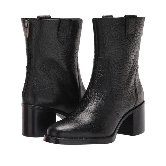 Vince Camuto Zanilla Black Leather Heeled Boots - Picture 3 of 6
